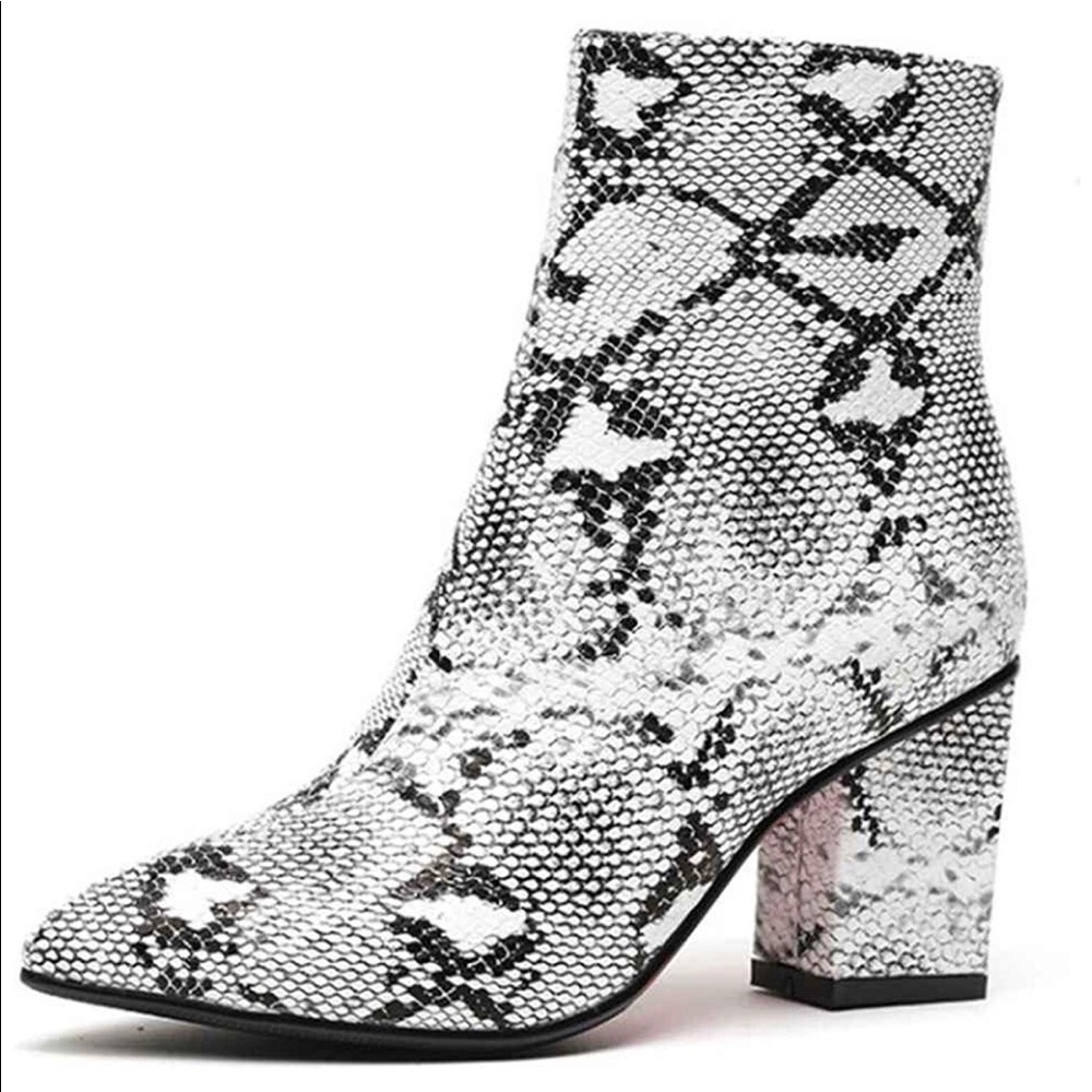 Snake skin booties